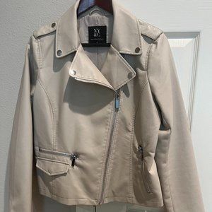 New York & Company, Faux-Leather Jacket, Nude Color,  Size Medium